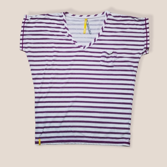 Lole Tops - LOLË Merino Wool Purple Stripe Yoga Top Medium